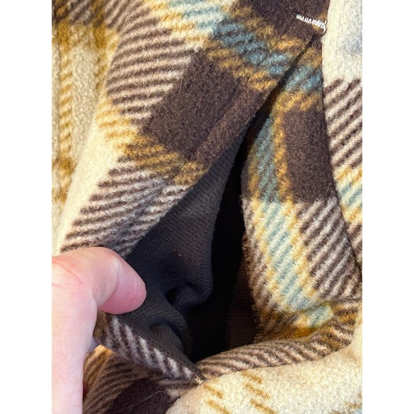 Weatherproof Plaid Fleece Button Down Jacket Full Sherpa Lining Men's Medium - Picture 4 of 6